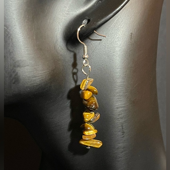 Bracelet And Earrings Set - Tiger Eye Natural Healing Stone - Picture 10 of 11